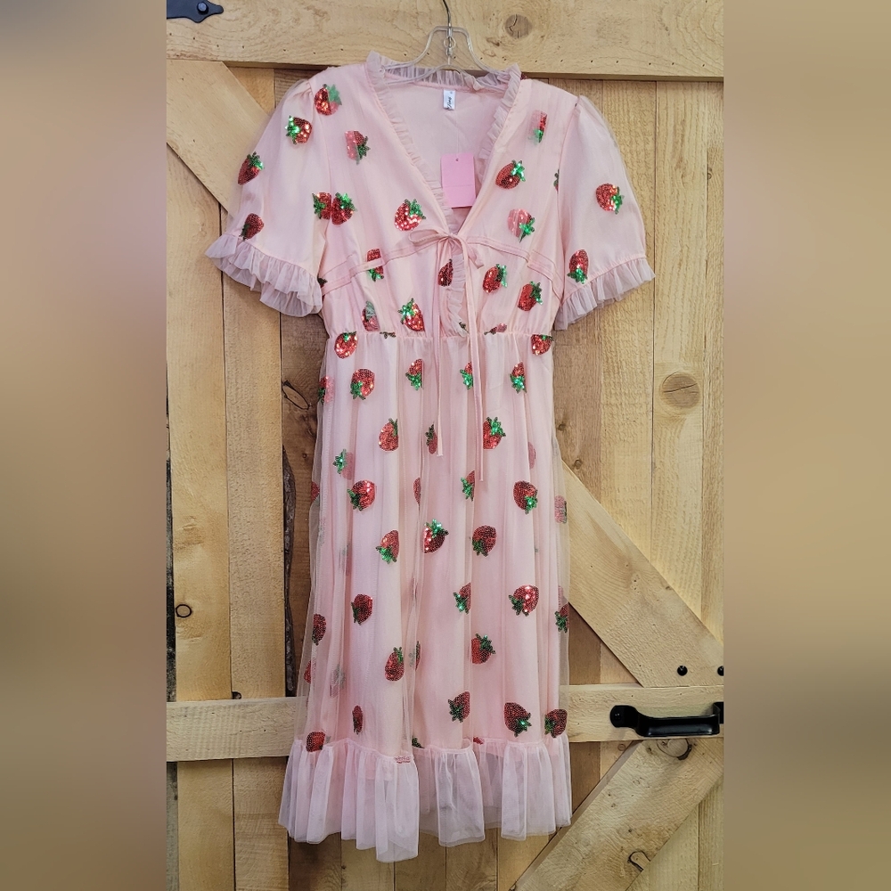 Sequined Strawberry Dress ~ Med